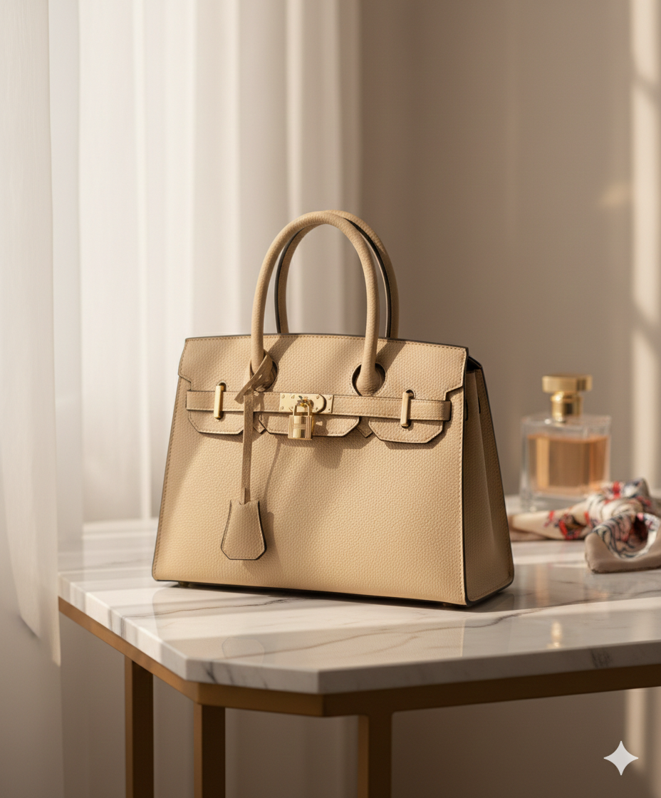 Luxury Medium Sized Front Lock Luna Ladies Handbag - Image 2