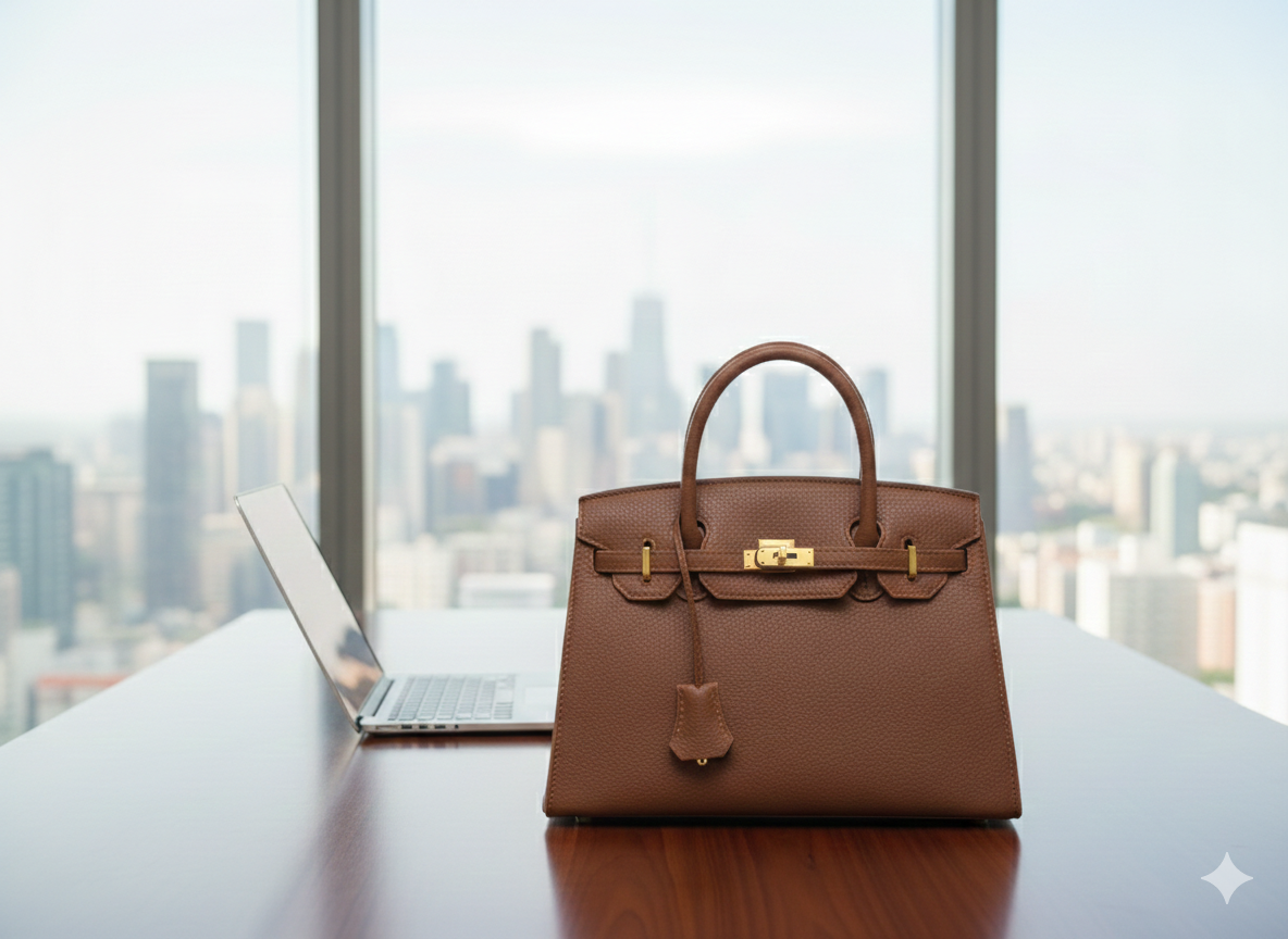 Luxury Medium Sized Front Lock Luna Ladies Handbag - Image 4