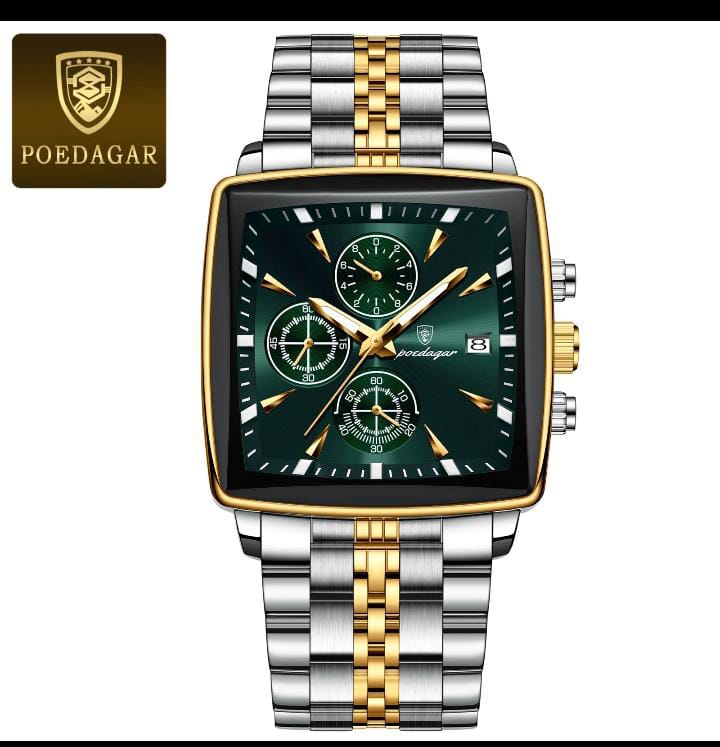 POEDAGAR 866 Men Luxury Stainless Steel Waterproof Quartz Watch - Image 2