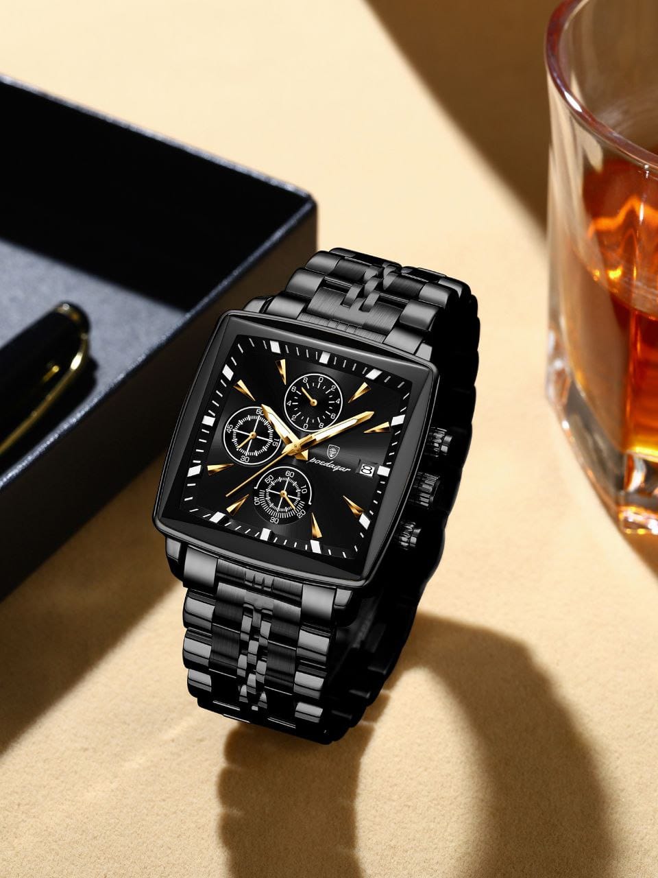 POEDAGAR 866 Men Luxury Stainless Steel Waterproof Quartz Watch - Image 4