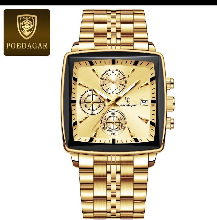 POEDAGAR 866 Men Luxury Stainless Steel Waterproof Quartz Watch - Image 5