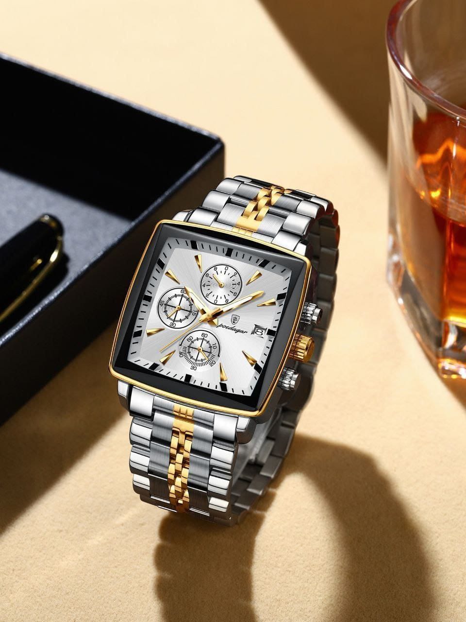 POEDAGAR 866 Men Luxury Stainless Steel Waterproof Quartz Watch - Image 3