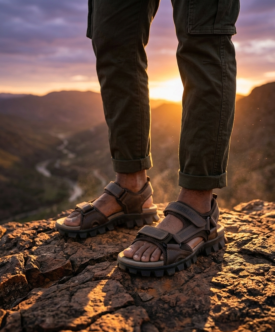 Men’s Rugged All-Terrain Hiking Sandals with Adjustable Straps & Cushioned Comfort Sole - Image 12