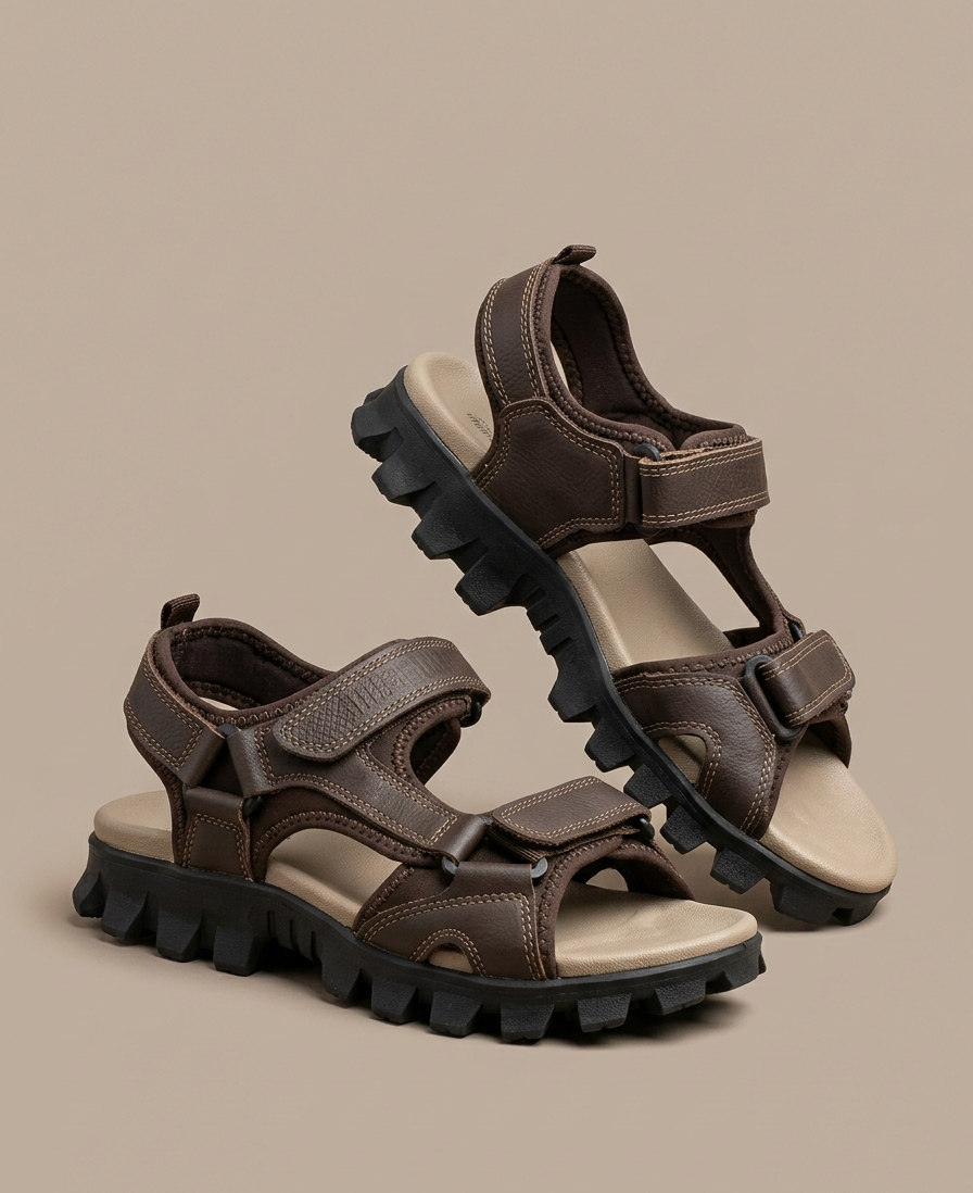 Men’s Rugged All-Terrain Hiking Sandals with Adjustable Straps & Cushioned Comfort Sole