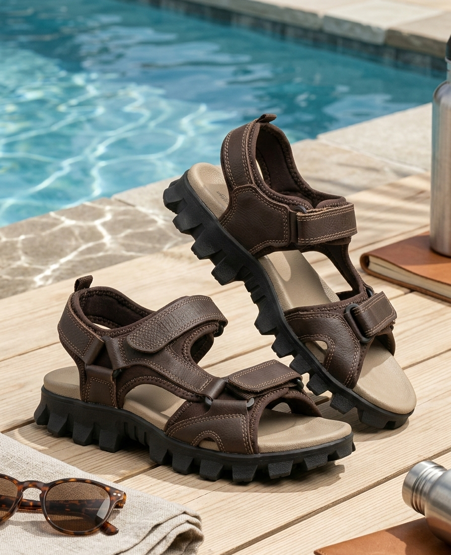 Men’s Rugged All-Terrain Hiking Sandals with Adjustable Straps & Cushioned Comfort Sole - Image 2