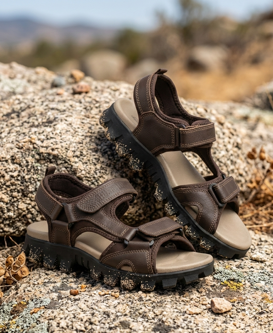 Men’s Rugged All-Terrain Hiking Sandals with Adjustable Straps & Cushioned Comfort Sole - Image 3