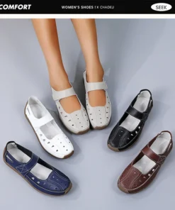 Womens Breathable Hollow Upper Body Pu Leather Open Shoe