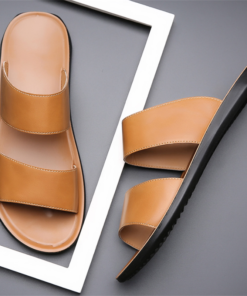 Classy Men's Extra Comfortable Soft Leather Casual Outdoor Flat Sandals