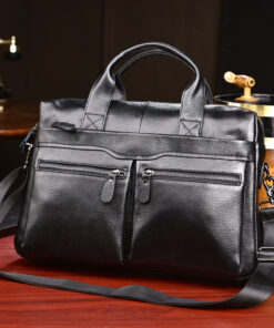 Men's Genuine Leather 14' inch Bull Captain Laptop size Handbag