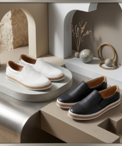 Alternative view of New Ladies all day comfortable Flat Slip-on Leather Rubbers