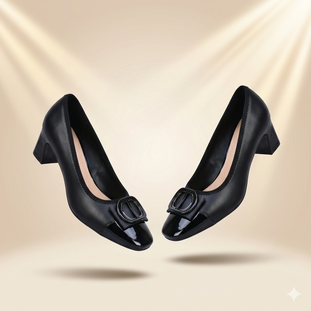 Womens Three Show Classy Premium Block Heel Shoes