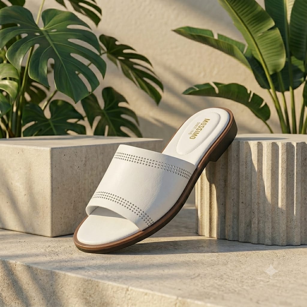 Luxury women's genuine leather summer footwear slip ons sandals - Image 8
