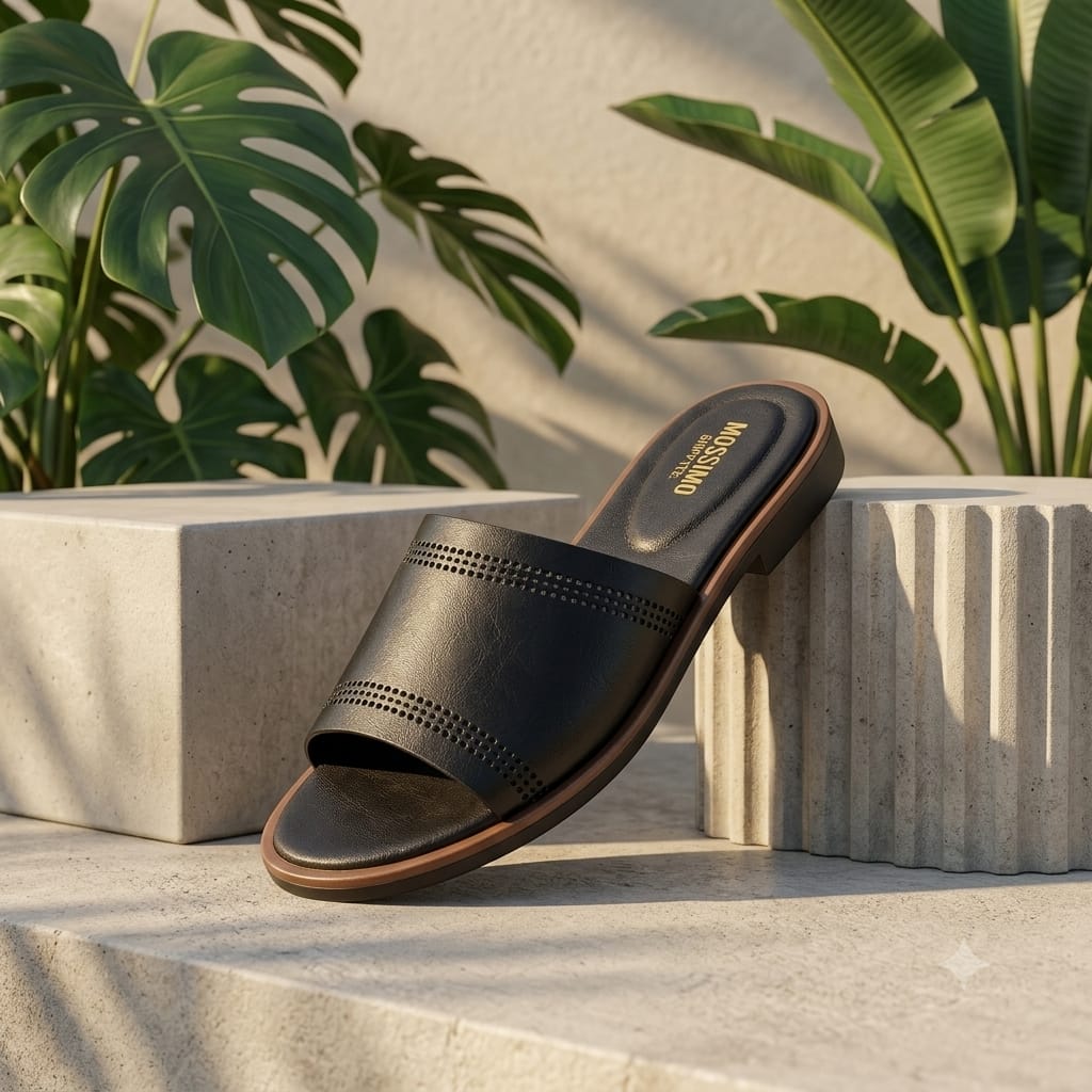 Luxury women's genuine leather summer footwear slip ons sandals - Image 9