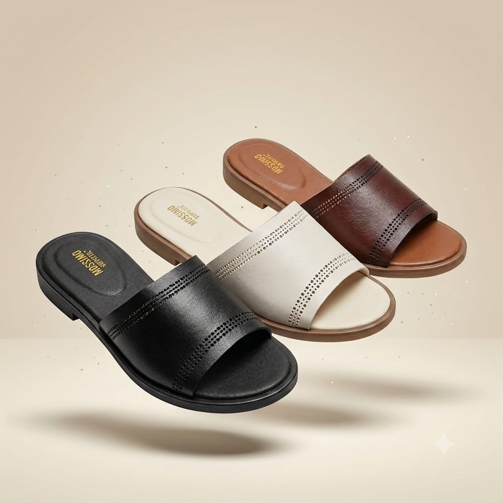 Luxury women's genuine leather summer footwear slip ons sandals - Image 6