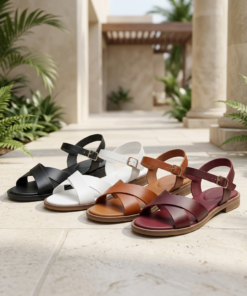 Genuine leather women's summer style open sandals