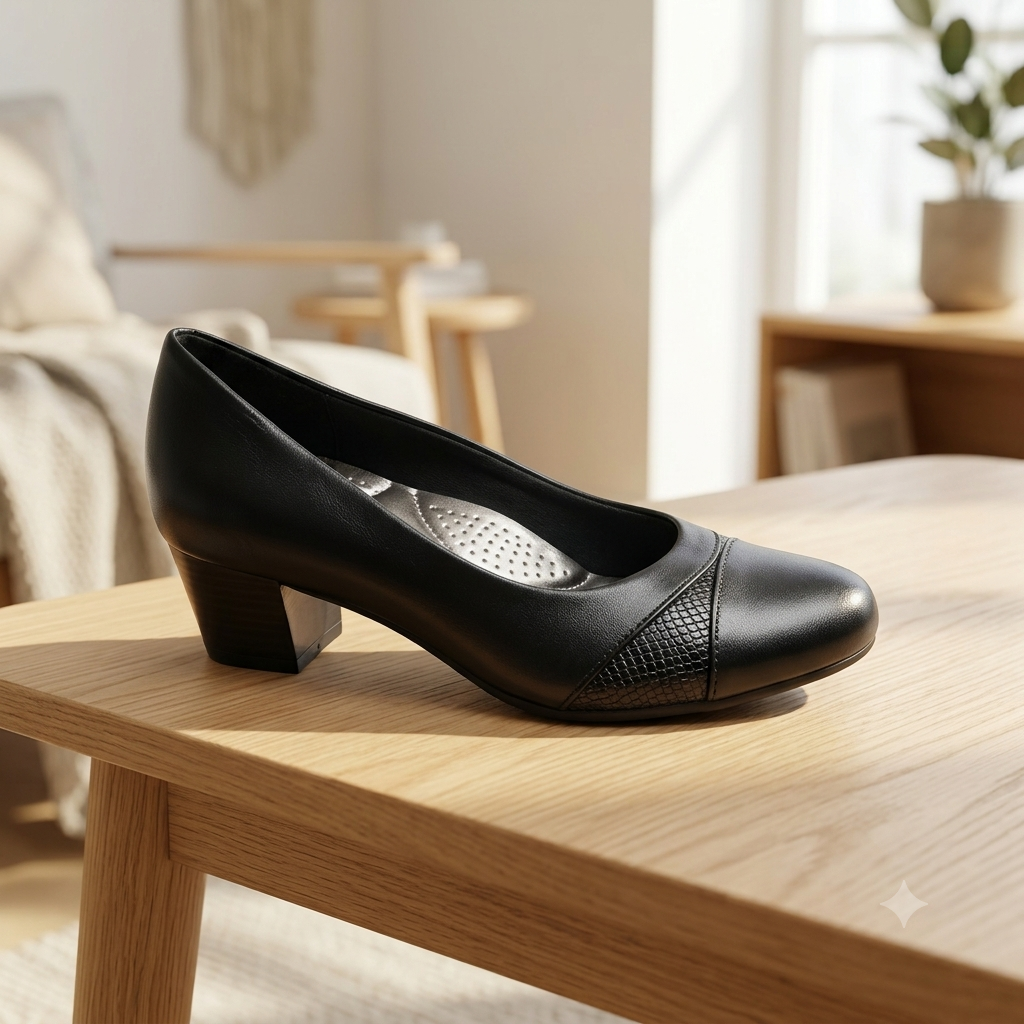 Classy 2026 new ladies alligcroc orthopedic heel shoes - Image 5