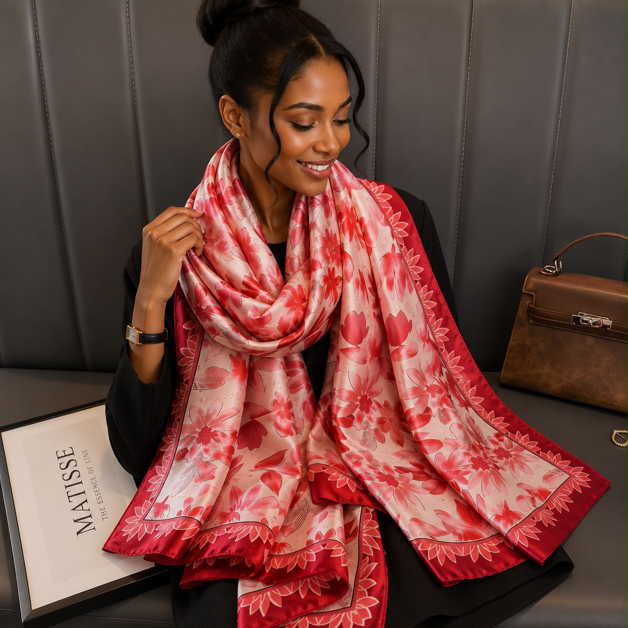 New Ladies Arrival Long 130cm by 180cm Silk Scarf - Image 2