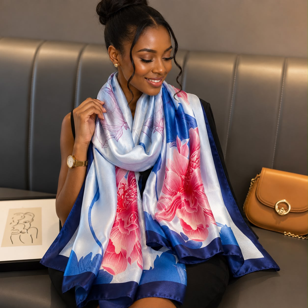 New Ladies Arrival Long 130cm by 180cm Silk Scarf - Image 13