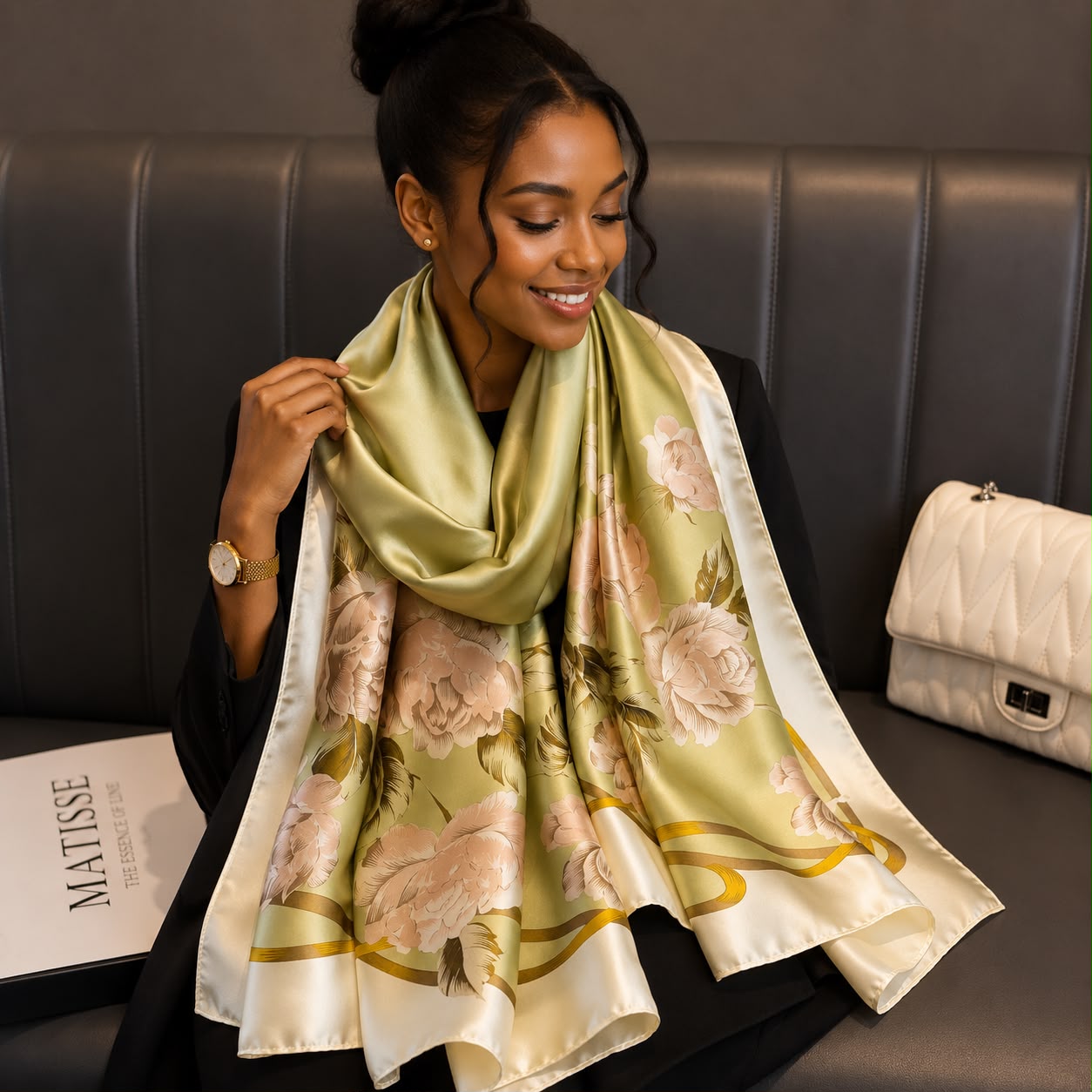 New Ladies Arrival Long 130cm by 180cm Silk Scarf - Image 12