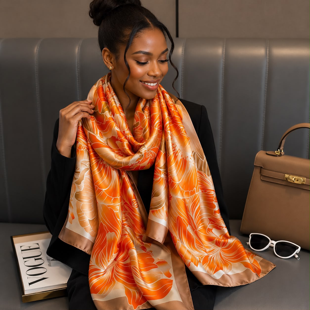 New Ladies Arrival Long 130cm by 180cm Silk Scarf - Image 10