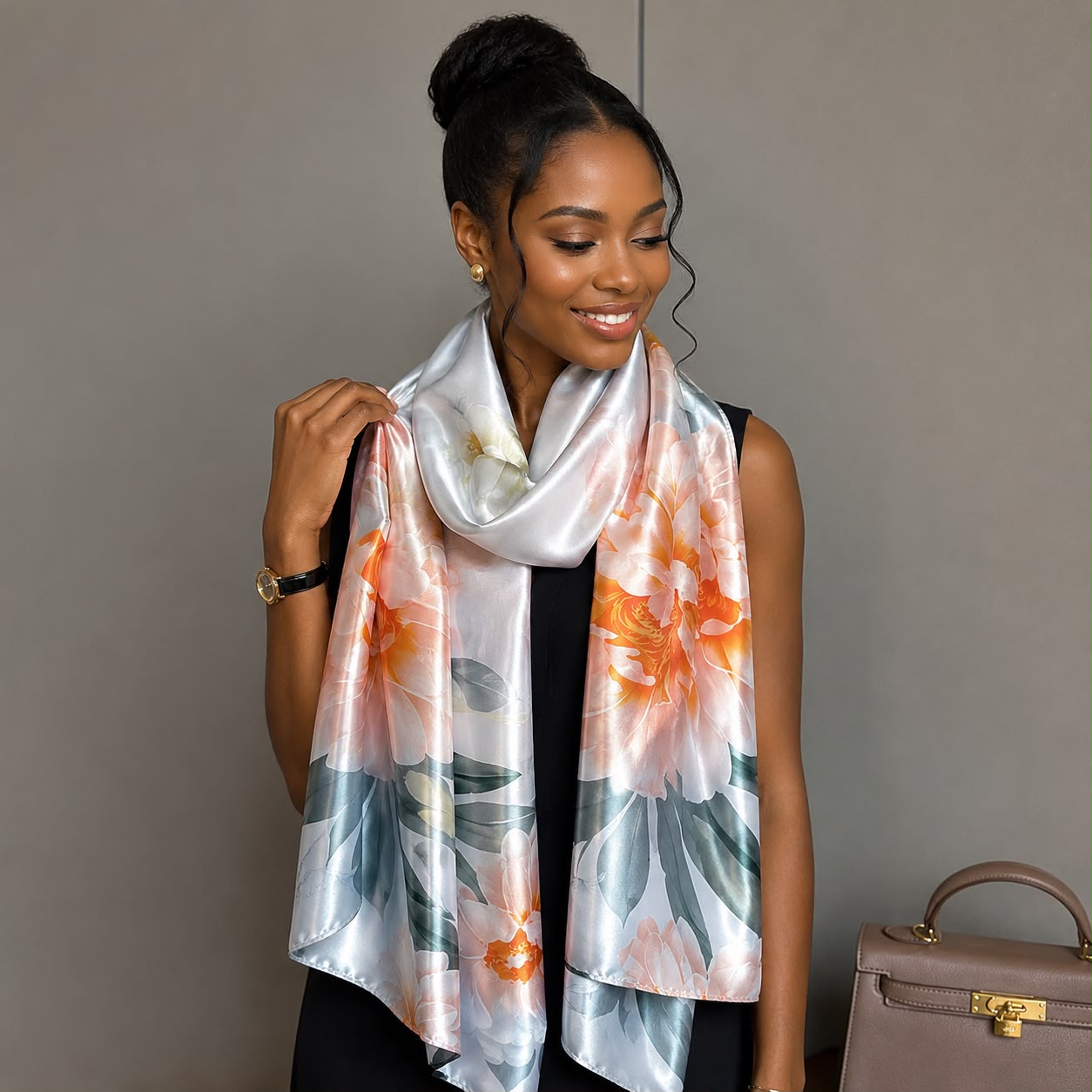New Ladies Arrival Long 130cm by 180cm Silk Scarf - Image 8