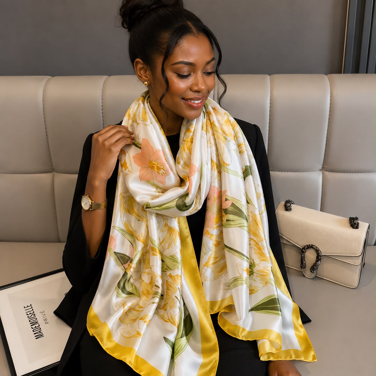 New Ladies Arrival Long 130cm by 180cm Silk Scarf - Image 7