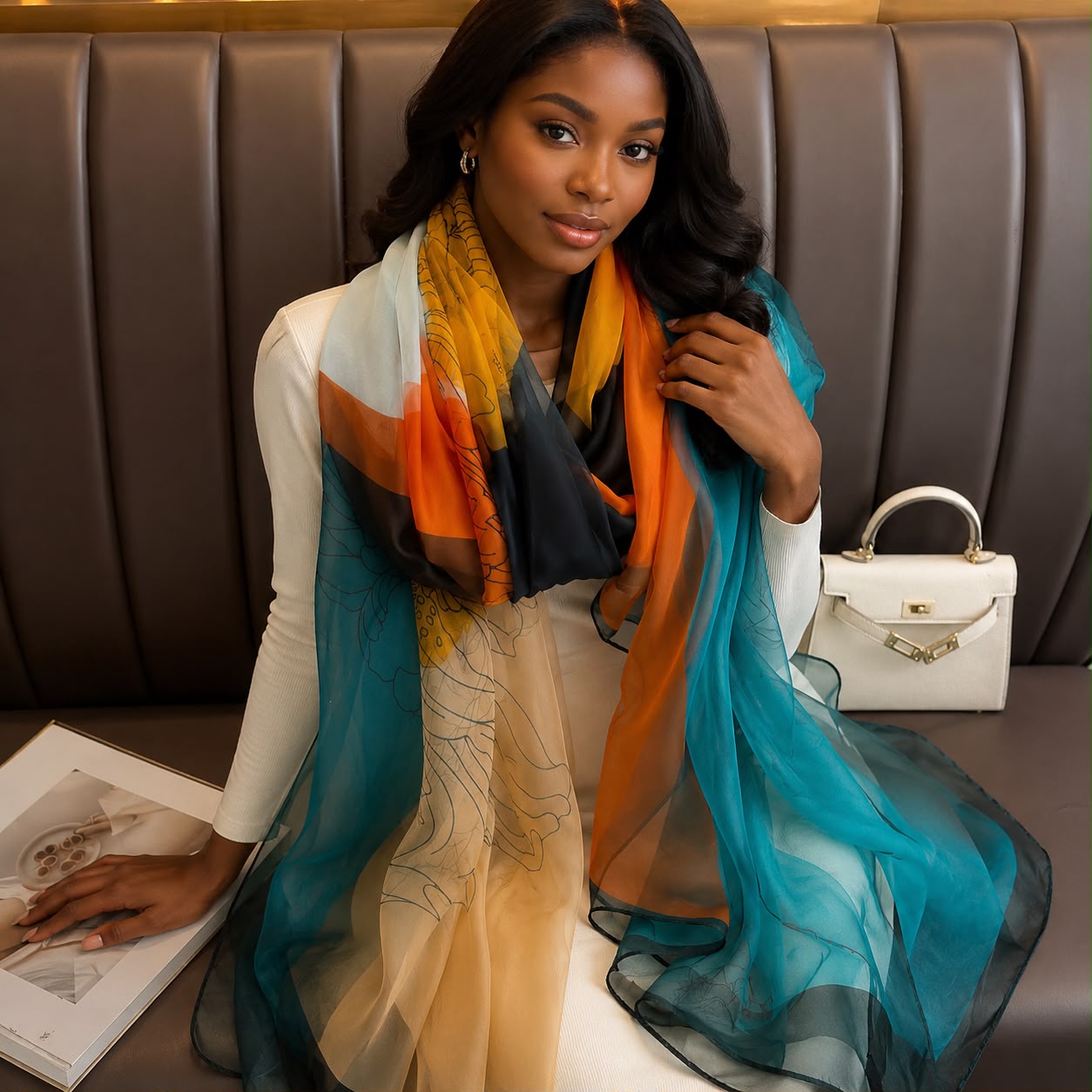 Classy new ladies chiffon multi color scarf