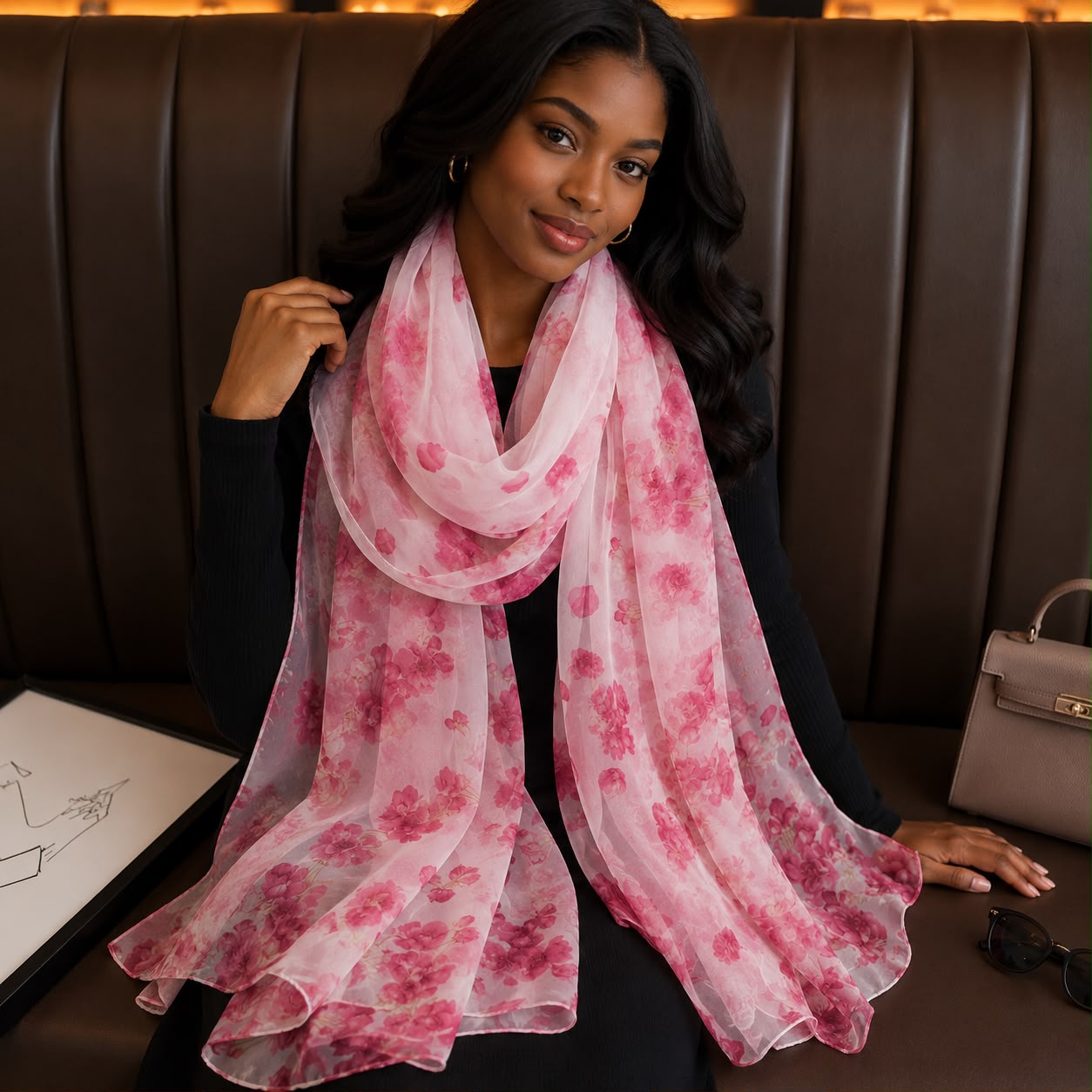 Classy new ladies chiffon multi color scarf - Image 4