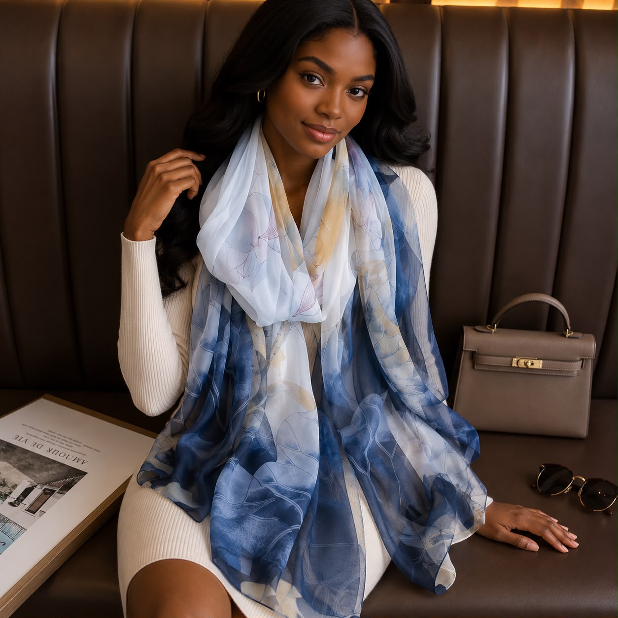 Classy new ladies chiffon multi color scarf - Image 2