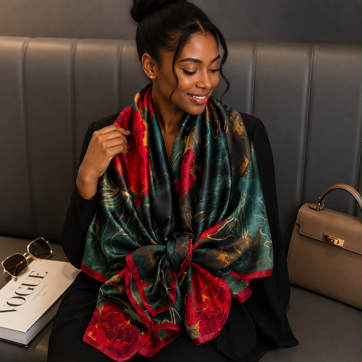 New Ladies Arrival Long 130cm by 180cm Silk Scarf - Image 4
