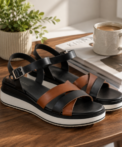Alternative view of Classy ladies Luna Comfort Platform Cross-Strap Sandals