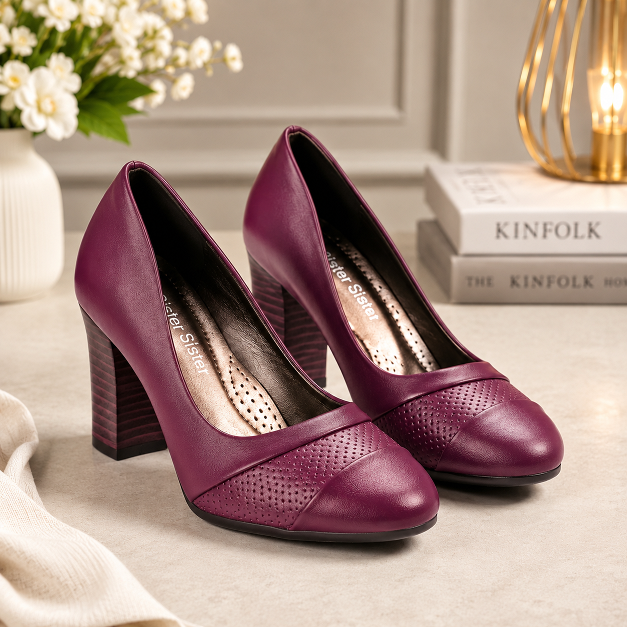 New classy ladies formal style orthopedic block heels