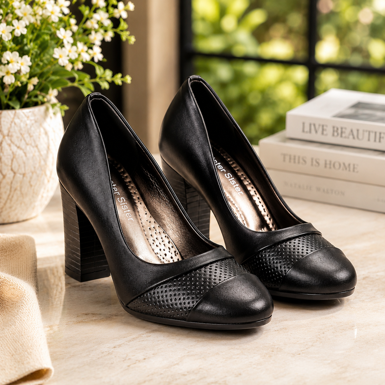 New classy ladies formal style orthopedic block heels - Image 3