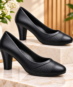 Alternative view of New classy ladies formal style orthopedic block heels