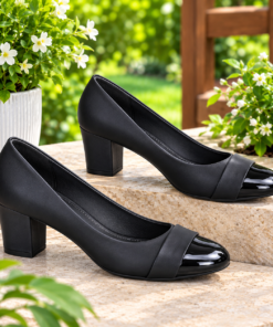 Ladies Velora Classic Court Block Heel Shoes
