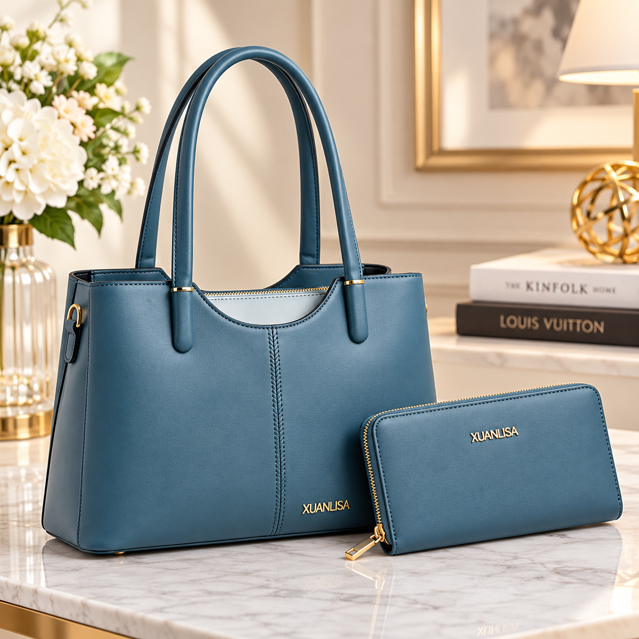 Women’s Elora Medium Size Luxury Handbag & Matching Wallet Set - Image 3