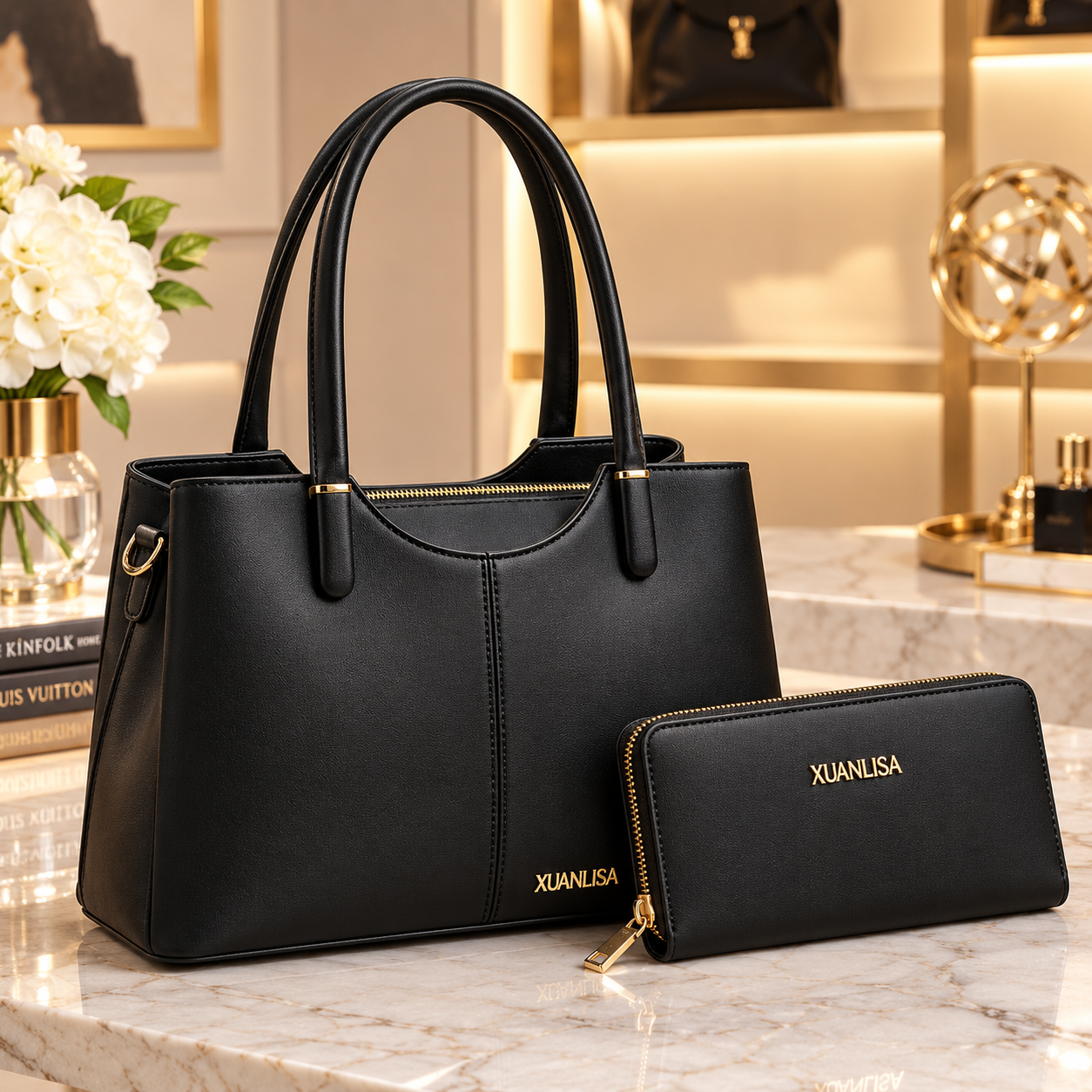 Women’s Elora Medium Size Luxury Handbag & Matching Wallet Set