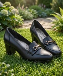 Alternative view of Women’s Elegant Buckle Detail Classic Block Heel Loafers