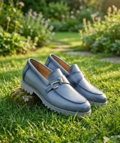 Men’s Premium Classic Metal Buckle Leather Loafer Shoes